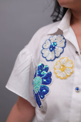 Flower work shirt